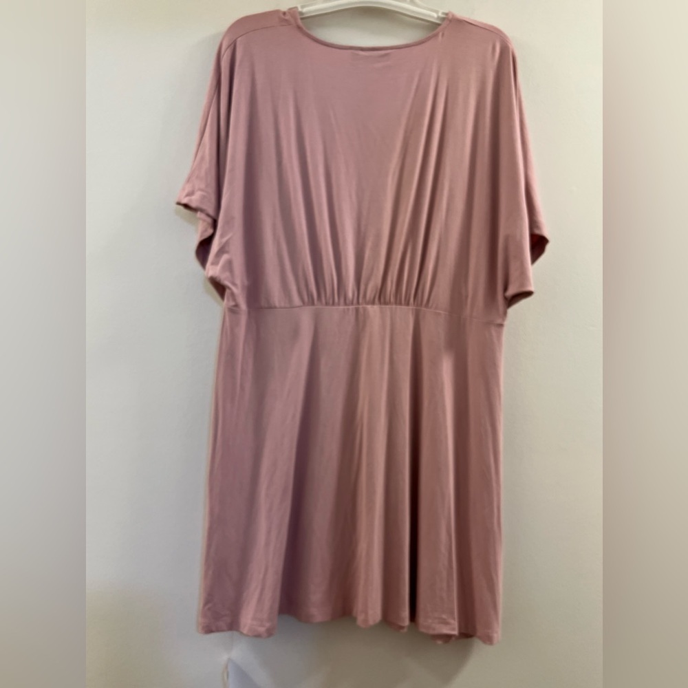 ASOS DESIGN flutter sleeve mini tea dress with buttons in rose pink HH. - Picture 9 of 13